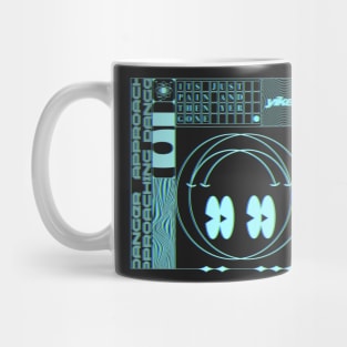 neon smiley face rave glitch nostalgia Mug